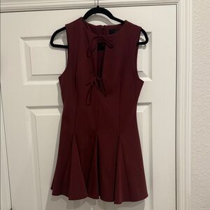 Zara Elegant Burgundy Sleeveless Dress